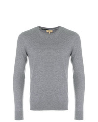 grauer Pullover mit einem Rundhalsausschnitt von Burberry