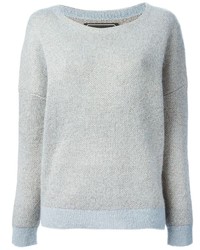 grauer Pullover mit einem Rundhalsausschnitt von By Malene Birger