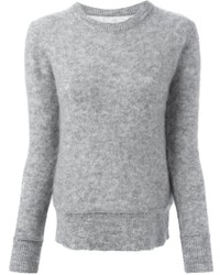 grauer Pullover mit einem Rundhalsausschnitt von By Malene Birger