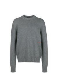 grauer Pullover mit einem Rundhalsausschnitt von Calvin Klein 205W39nyc