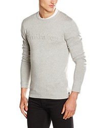 grauer Pullover mit einem Rundhalsausschnitt von Calvin Klein Jeans
