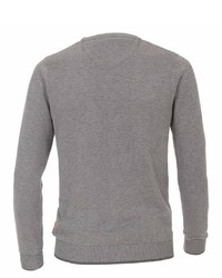 grauer Pullover mit einem Rundhalsausschnitt von Casamoda