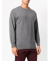 grauer Pullover mit einem Rundhalsausschnitt von N.Peal