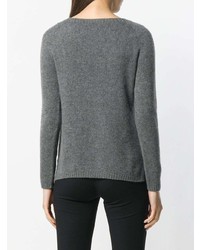 grauer Pullover mit einem Rundhalsausschnitt von 'S Max Mara