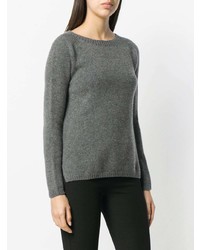 grauer Pullover mit einem Rundhalsausschnitt von 'S Max Mara