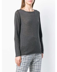 grauer Pullover mit einem Rundhalsausschnitt von Lorena Antoniazzi