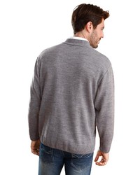 grauer Pullover mit einem Rundhalsausschnitt von Classic