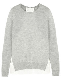 grauer Pullover mit einem Rundhalsausschnitt von Clu