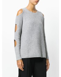 grauer Pullover mit einem Rundhalsausschnitt von Zoe Jordan