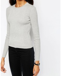 grauer Pullover mit einem Rundhalsausschnitt von Asos