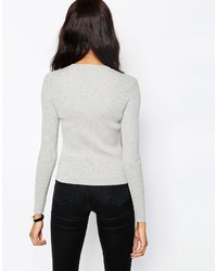 grauer Pullover mit einem Rundhalsausschnitt von Asos