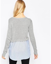 grauer Pullover mit einem Rundhalsausschnitt von Asos