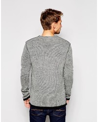 grauer Pullover mit einem Rundhalsausschnitt von Selected