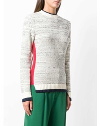 grauer Pullover mit einem Rundhalsausschnitt von Victoria Victoria Beckham