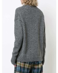 grauer Pullover mit einem Rundhalsausschnitt von Tibi