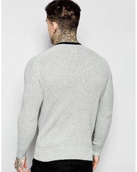 grauer Pullover mit einem Rundhalsausschnitt von Diesel