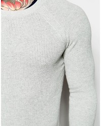 grauer Pullover mit einem Rundhalsausschnitt von Diesel