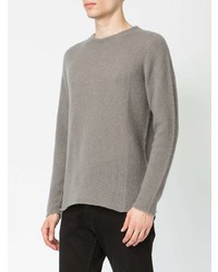 grauer Pullover mit einem Rundhalsausschnitt von Roberto Collina