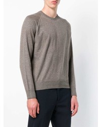 grauer Pullover mit einem Rundhalsausschnitt von Barba