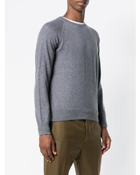 grauer Pullover mit einem Rundhalsausschnitt von Barba