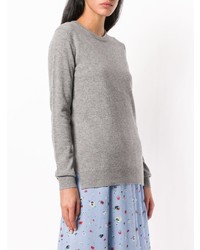 grauer Pullover mit einem Rundhalsausschnitt von Tory Burch