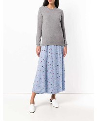 grauer Pullover mit einem Rundhalsausschnitt von Tory Burch