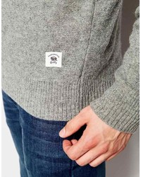 grauer Pullover mit einem Rundhalsausschnitt von Bellfield