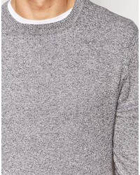 grauer Pullover mit einem Rundhalsausschnitt von Asos