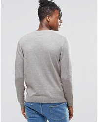 grauer Pullover mit einem Rundhalsausschnitt von Asos