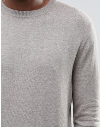 grauer Pullover mit einem Rundhalsausschnitt von Asos