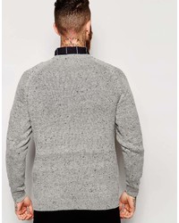 grauer Pullover mit einem Rundhalsausschnitt von Weekday