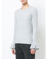 grauer Pullover mit einem Rundhalsausschnitt von Derek Lam 10 Crosby