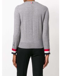 grauer Pullover mit einem Rundhalsausschnitt von Thom Browne