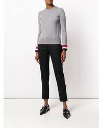 grauer Pullover mit einem Rundhalsausschnitt von Thom Browne