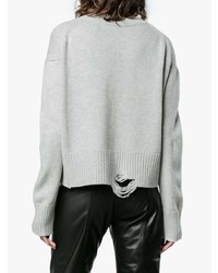 grauer Pullover mit einem Rundhalsausschnitt von Helmut Lang