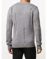 grauer Pullover mit einem Rundhalsausschnitt von Les Hommes