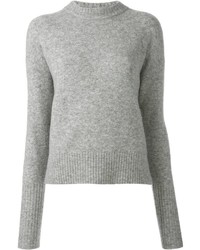 grauer Pullover mit einem Rundhalsausschnitt von DKNY