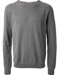 grauer Pullover mit einem Rundhalsausschnitt von Dondup