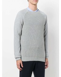 grauer Pullover mit einem Rundhalsausschnitt von Zanone