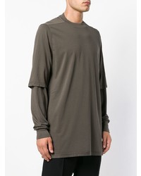 grauer Pullover mit einem Rundhalsausschnitt von Rick Owens DRKSHDW