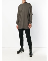 grauer Pullover mit einem Rundhalsausschnitt von Rick Owens DRKSHDW