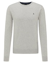 grauer Pullover mit einem Rundhalsausschnitt von Dreimaster