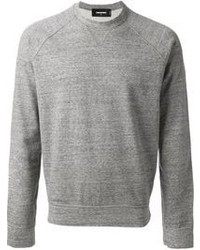 grauer Pullover mit einem Rundhalsausschnitt von DSquared