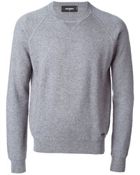 grauer Pullover mit einem Rundhalsausschnitt von DSQUARED2