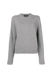 grauer Pullover mit einem Rundhalsausschnitt von Dsquared2