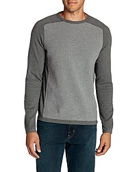 grauer Pullover mit einem Rundhalsausschnitt von Eddie Bauer