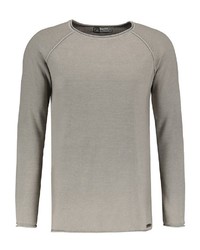 grauer Pullover mit einem Rundhalsausschnitt von Eight2Nine