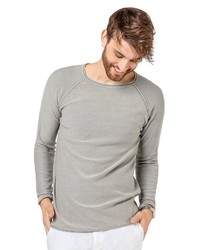 grauer Pullover mit einem Rundhalsausschnitt von Eight2Nine