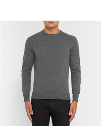 grauer Pullover mit einem Rundhalsausschnitt von Saint Laurent