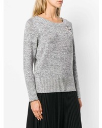 grauer Pullover mit einem Rundhalsausschnitt von Blumarine